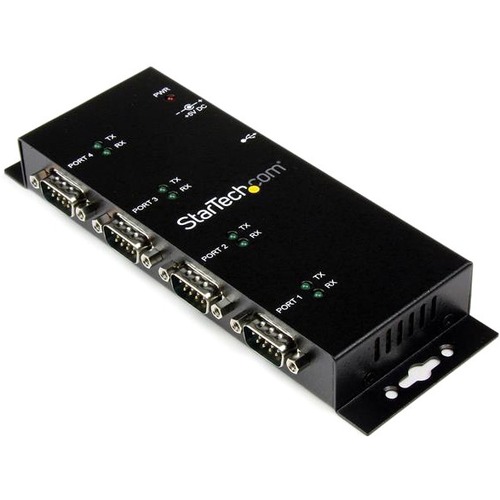 StarTech.com USB To Serial Adapter Hub &acirc;&euro;" 4 Port &acirc;&euro;" Industrial &acirc;&euro;" Wall Mount &acirc;&euro;" Din Rail &acirc;&euro;" COM Port Retention &acirc;&euro;" FTDI USB Serial 300/500
