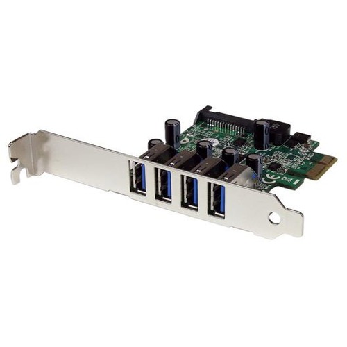 StarTech.com 4 Port PCI Express PCIe SuperSpeed USB 3.0 Controller Card Adapter With UASP   5Gbps   SATA Power 300/500
