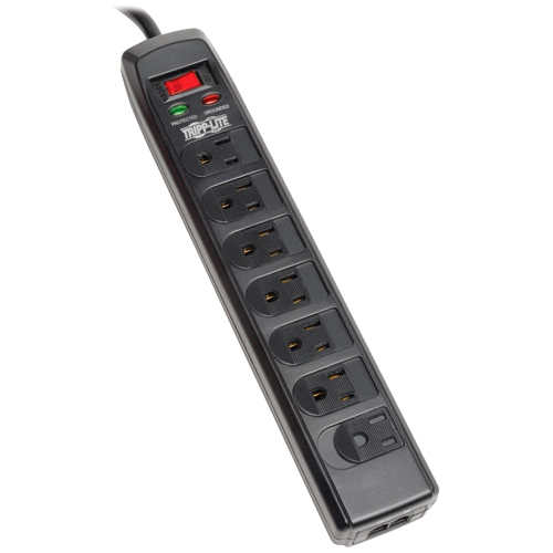 Eaton Tripp Lite Series Protect It! 7 Outlet Surge Protector, 6 Ft. (1.83 M) Cord, 1440 Joules, Tel/Modem Protection, Safety Covers 300/500
