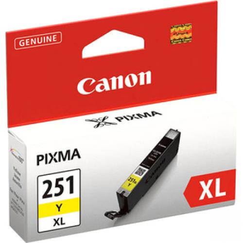Canon CLI-251XL Yellow Compatible to iP7220,iX6820,MG5420,MG5520/MG6420,MG5620/MG6620,MX922/MX722,iP8720,MG6320,MG7120,MG7520 Printers