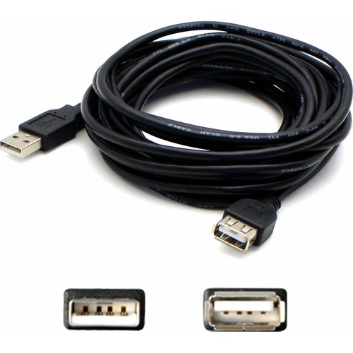 AddOn 6ft USB 2.0 (A) Male To Female Black Cable 300/500