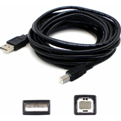 AddOn 6ft USB 2.0 (A) Male To USB 2.0 (B) Male Black Cable 300/500