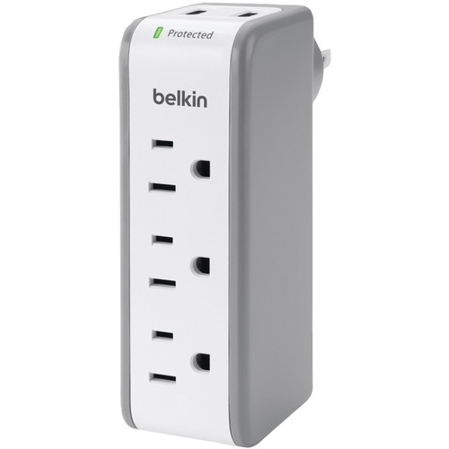 Belkin 3 Outlet Mini Surge Protector With USB Ports (2.1 AMP) 300/500