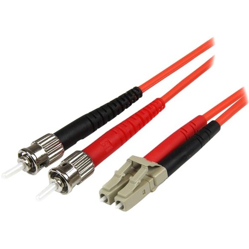StarTech.com 1m Fiber Optic Cable   Multimode Duplex 50/125   LSZH   LC/ST   OM2   LC To ST Fiber Patch Cable 300/500