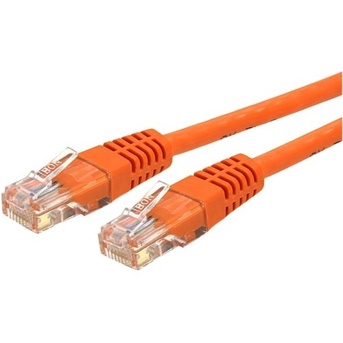 StarTech.com 100ft CAT6 Ethernet Cable   Orange Molded Gigabit   100W PoE UTP 650MHz Category 6 Patch Cord UL Certified Wiring/TIA 300/500