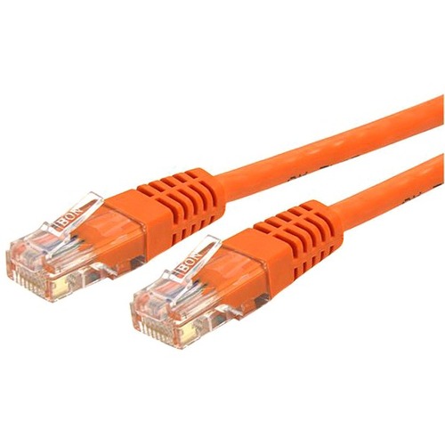 StarTech.com 25ft CAT6 Ethernet Cable   Orange Molded Gigabit   100W PoE UTP 650MHz   Category 6 Patch Cord UL Certified Wiring/TIA 300/500