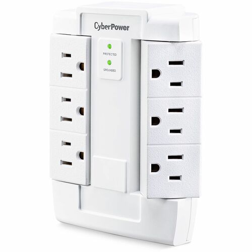 CyberPower CSB600WS Essential 6 Outlets Surge Suppressor Wall Tap And Swivel Outputs   Plain Brown Boxes 300/500