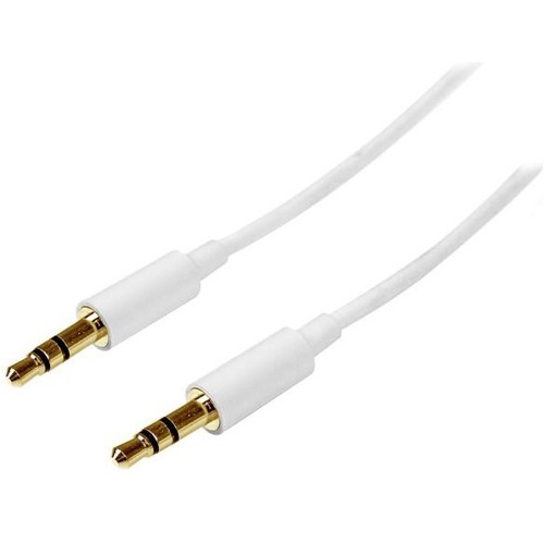 StarTech.com 2m White Slim 3.5mm Stereo Audio Cable   Male To Male 300/500