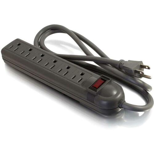 C2G 6 Outlet Power Strip With Surge Suppressor 300/500