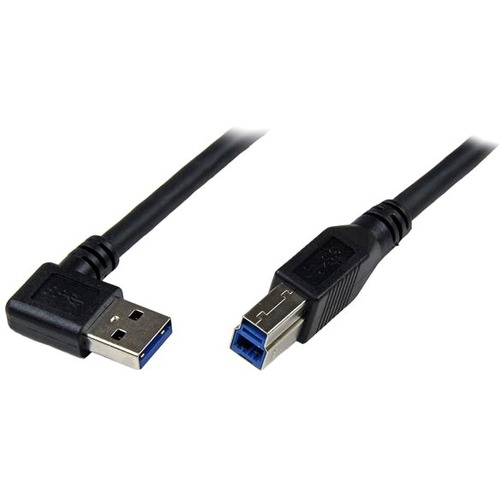 StarTech.com 1m Black SuperSpeed USB 3.0 (5Gbps) Cable   Right Angle A To B   M/M 300/500