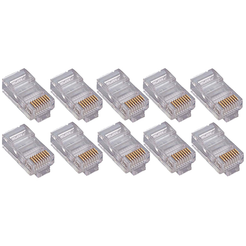 50PK RJ45 Plugs Round Solid Stranded Conducter 4 Pair Cat5e Cable 300/500