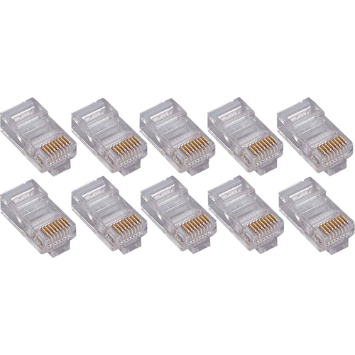 50PK RJ45 Plugs Round Solid Stranded Conducter 4 Pair Cat6 Cable 300/500