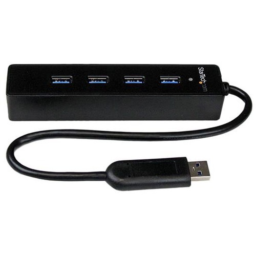 StarTech.com 4 Port Portable SuperSpeed USB 3.0 Hub With Built In Cable   5Gbps 300/500
