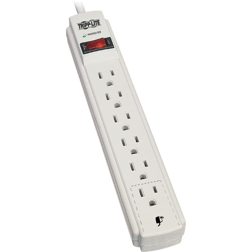 Eaton Tripp Lite Series Protect It! 6 Outlet Surge Protector, 8 Ft. (2.43 M) Cord, 990 Joules, Low Profile Right Angle 5 15P Plug 300/500