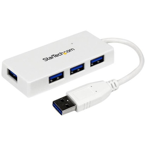 StarTech.com Portable 4 Port SuperSpeed Mini USB 3.0 Hub   5Gbps   White 300/500