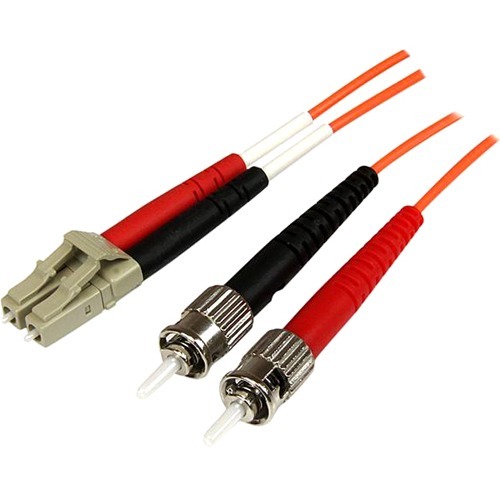 StarTech.com 1m Fiber Optic Cable   Multimode Duplex 50/125   OFNP Plenum   LC/ST   OM2   LC To ST Fiber Patch Cable 300/500