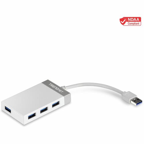 TRENDnet 4 Port USB 3.0 Compact Mini Hub With Built In USB 3.0 Cable, Plug & Play, Compatible With: Linux, Windows, Mac, Nintendo Switch, Backwards Compatible With USB 2.0, TU3 H4E 300/500