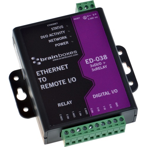 Brainboxes   ED 038 Ethernet To Digital I/O Relay 300/500