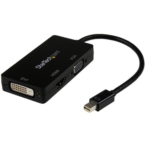 StarTech.com Mini DisplayPort Adapter   3 In 1   1080p   Monitor Adapter   Mini DP To HDMI / VGA / DVI Adapter Hub 300/500
