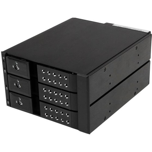 StarTech.com 3 Bay Aluminum Trayless Hot Swap Mobile Rack Backplane For 3.5in SAS II/SATA III   6 Gbps HDD 300/500