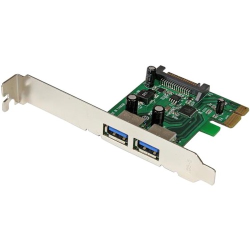 StarTech.com 2 Port PCI Express (PCIe) SuperSpeed USB 3.0 Card Adapter With UASP   SATA Power   5Gbps 300/500