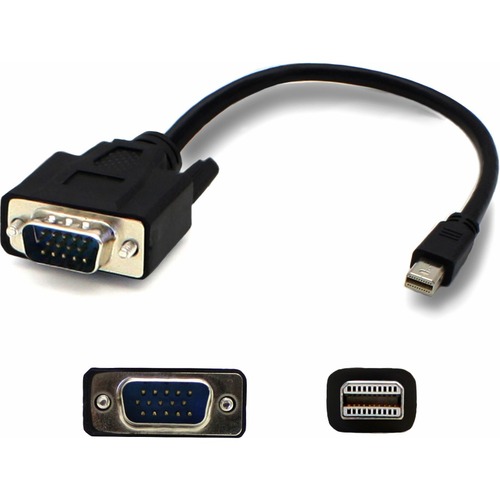 6ft Mini DisplayPort 1.1 Male To VGA Male Black Cable For Resolution Up To 1920x1200 (WUXGA) 300/500