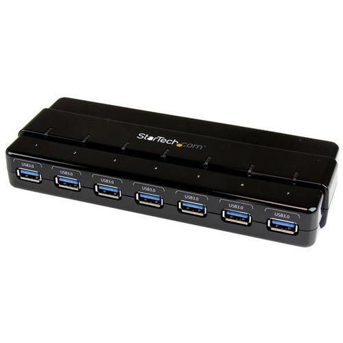 StarTech.com 7 Port SuperSpeed USB 3.0 Hub   5Gbps   Desktop USB Hub With Power Adapter   Black 300/500