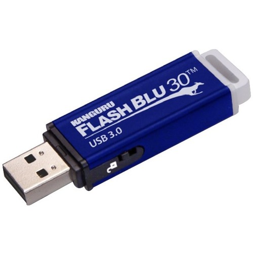 Kanguru FlashBlu30 With Physical Write Protect Switch SuperSpeed USB3.0 Flash Drive 300/500