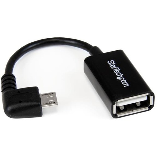 StarTech.com 5in Right Angle Micro USB To USB OTG Host Adapter M/F 300/500
