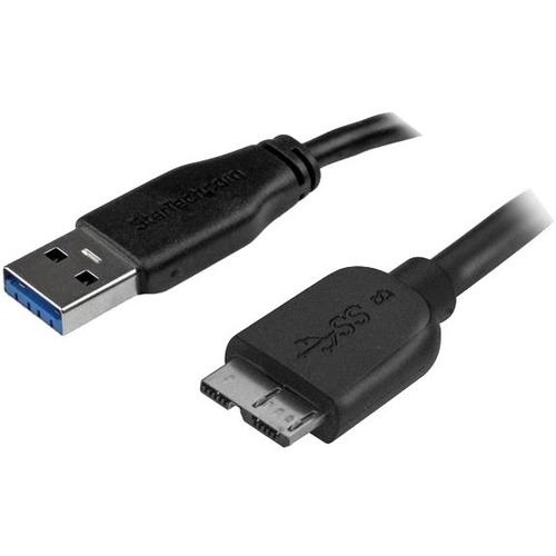 StarTech.com 0.5m (20in) Slim SuperSpeed USB 3.0 (5Gbps) A To Micro B Cable   M/M 300/500