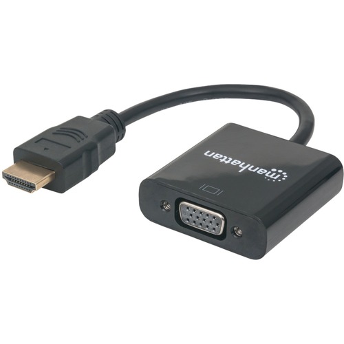 Manhattan HDMI Male to VGA Female Converter with Optional USB Micro-B Power Port - Retail Bag