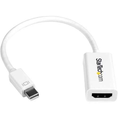 StarTech.com Mini DisplayPort To HDMI Adapter, Active Mini DP To HDMI Video Converter For Monitor/Display, 4K 30Hz, MDP To HDMI Adapter, White 300/500