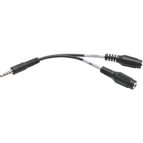 Eaton Tripp Lite Series 3.5 Mm 3 Position To 3.5 Mm 4 Position Audio Headset Splitter Adapter Cable (2xF/M), 6 In. (15.2 Cm) 300/500