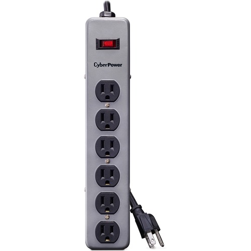CyberPower CSB606M Essential Surge 6 Outlets Surge With 900J, 6FT Cord And Metal Case   Plain Brown Boxes 300/500