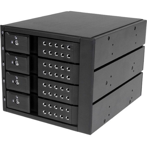 StarTech.com 4 Bay Aluminum Trayless Hot Swap Mobile Rack Backplane For 3.5in SAS II/SATA III   6 Gbps HDD 300/500