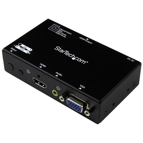 StarTech.com 2x1 HDMI + VGA To HDMI Converter Switch W/ Automatic And Priority Switching &acirc;&euro;" 1080p 300/500