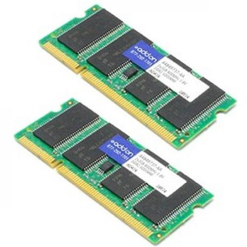 AddOn AA800D2S6/2G x2 Dell A4849737 Compatible 4GB (2x2GB) DDR2-800MHz Unbuffered Dual Rank 1.8V 200-pin CL5 SODIMM