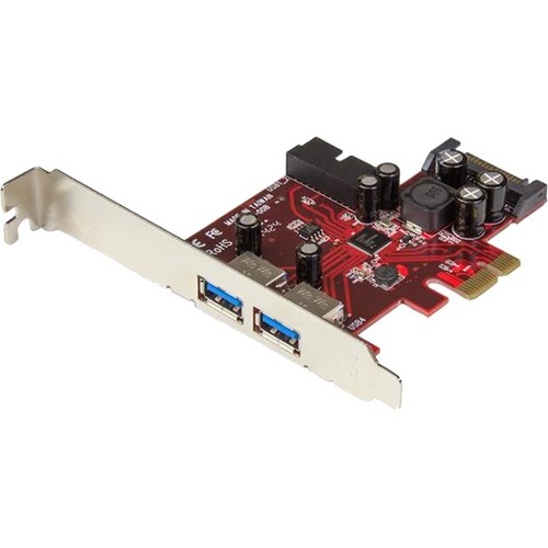 StarTech.com 4 Port PCI Express USB 3.0 Card   5Gbps   2 External & 2 Internal (IDC)   SATA Power 300/500