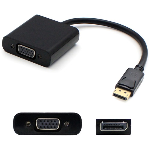 AddOn Lenovo&reg; 57Y4393 Compatible DisplayPort 1.2 Male To VGA Female Black Adapter For Resolution Up To 1920x1200 (WUXGA) 300/500