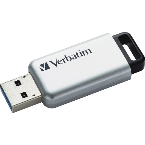 Verbatim 64GB Store 'n' Go Secure Pro USB 3.0 Flash Drive With AES 256 Hardware Encryption   Silver 300/500