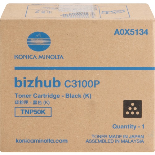 Konica Minolta TNP50K Original Laser Toner Cartridge   Black   1 Each 300/500