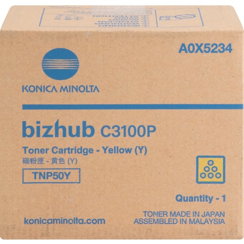 Konica Minolta TNP50Y Original Laser Toner Cartridge   Yellow   1 Each 300/500