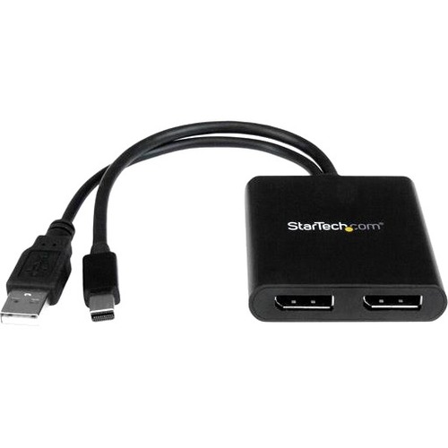 StarTech.com 2 Port Multi Monitor Adapter, Mini DisplayPort To DP MST Hub, Dual 4K 30Hz, Video Splitter For Extended Desktop Mode, Windows 300/500