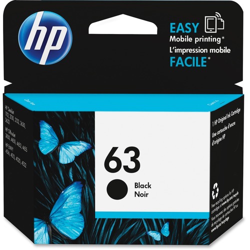 HP 63 Black Ink Cartridge | Works With HP DeskJet 1112, 2130, 3630 Series; HP ENVY 4510, 4520 Series; HP OfficeJet 3830, 4650, 5200 Series | Eligible For Instant Ink | F6U62AN 300/500