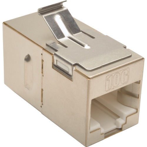 Tripp Lite By Eaton Cat6a Straight Through Modular Shielded In Line Snap In Coupler (RJ45 F/F), TAA 300/500