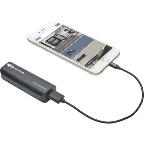 Tripp Lite By Eaton Portable Charger   USB A, 2600mAh Power Bank, Lithium Ion, Black 300/500