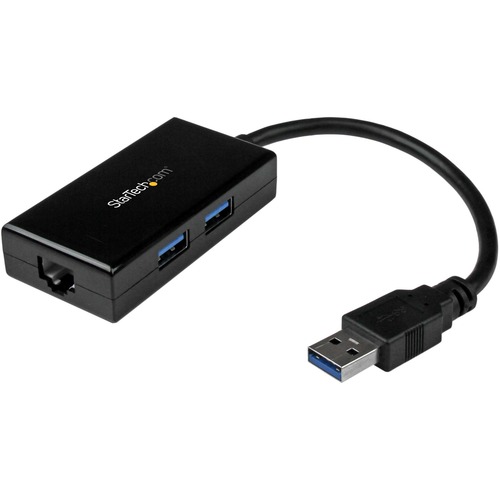 StarTech.com USB 3.0 To Gigabit Network Adapter With Built In 2 Port USB Hub   Native Driver Support (Windows, Mac And Chrome OS) 300/500