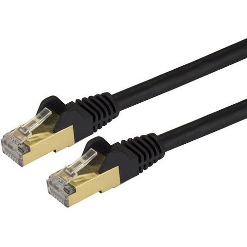 StarTech.com 14ft CAT6a Ethernet Cable   10 Gigabit Category 6a Shielded Snagless 100W PoE Patch Cord   10Gb Black UL Certified Wiring/TIA 300/500