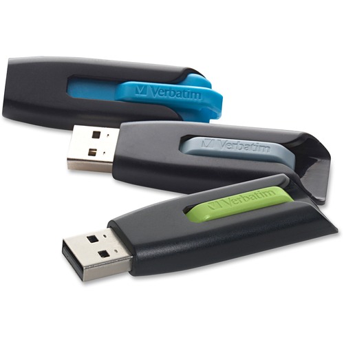 16GB Store 'n' Go&reg; V3 USB 3.2 Gen 1 Flash Drive   3pk   Blue, Green, Gray 300/500