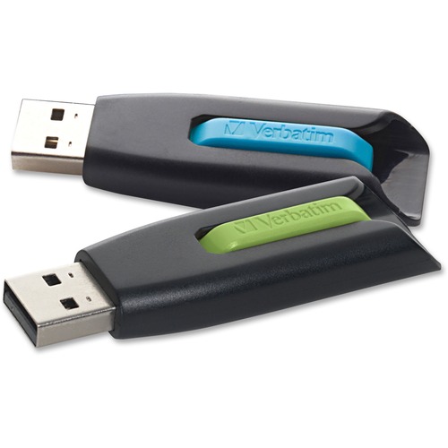 32GB Store 'n' Go&reg; V3 USB 3.2 Gen 1 Flash Drive   2pk   Blue, Green 300/500